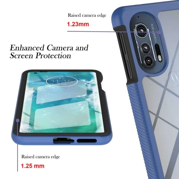 DUAL Obojstranný kryt s fóliou Motorola Edge 30 Pro modrý