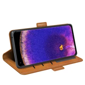 SIDE Peňaženkové puzdro Oppo Find X5 Pro svetlohnedé