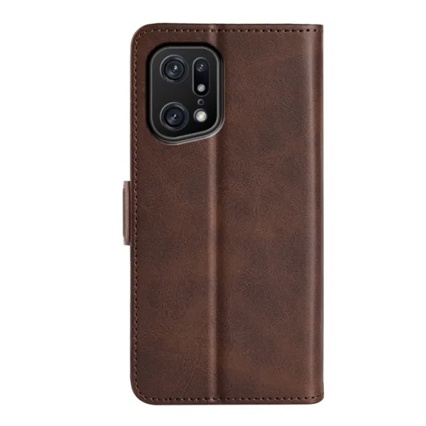 SIDE Peňaženkové puzdro Oppo Find X5 Pro tmavohnedé