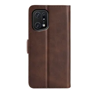 SIDE Peňaženkové puzdro Oppo Find X5 Pro tmavohnedé