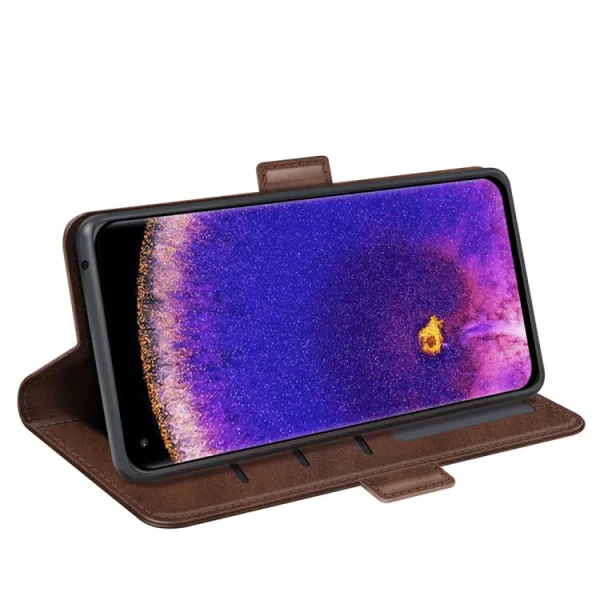 SIDE Peňaženkové puzdro Oppo Find X5 Pro tmavohnedé