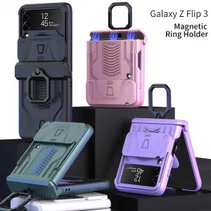 GKK CAMSHIELD Ochranný kryt pre Samsung Galaxy Z Flip 3 5G fialový