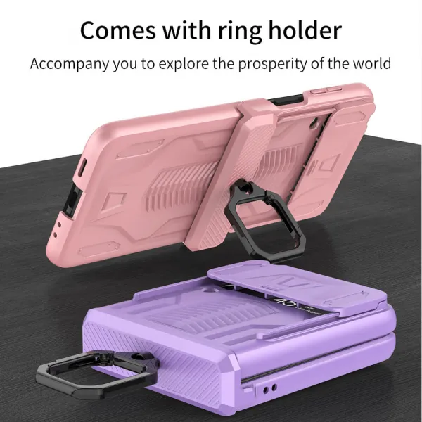 GKK CAMSHIELD Ochranný kryt pre Samsung Galaxy Z Flip 3 5G fialový