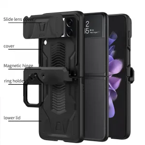 GKK CAMSHIELD Ochranný kryt pre Samsung Galaxy Z Flip 3 5G strieborný