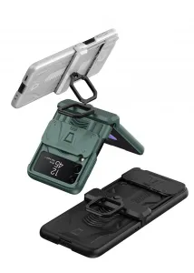 GKK CAMSHIELD Ochranný kryt pre Samsung Galaxy Z Flip 3 5G strieborný