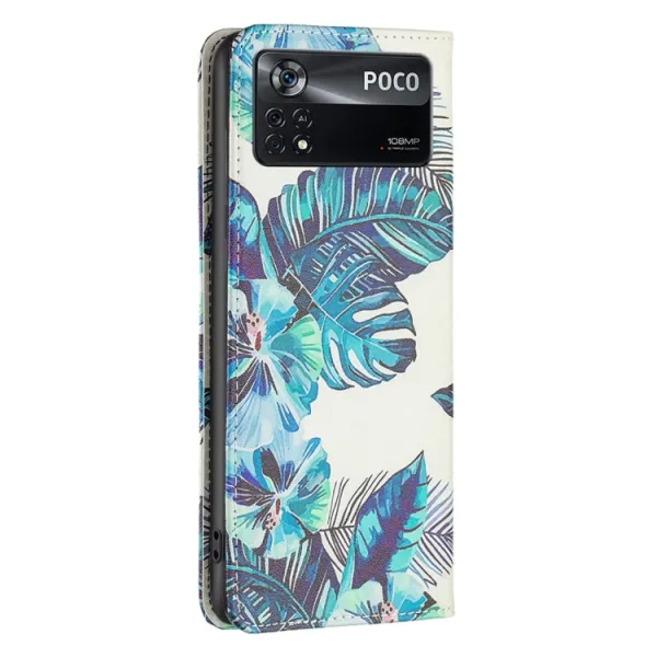 ART Peňaženkový kryt Xiaomi Poco M4 Pro 5G / Redmi Note 11S 5G BLUE LEAVES