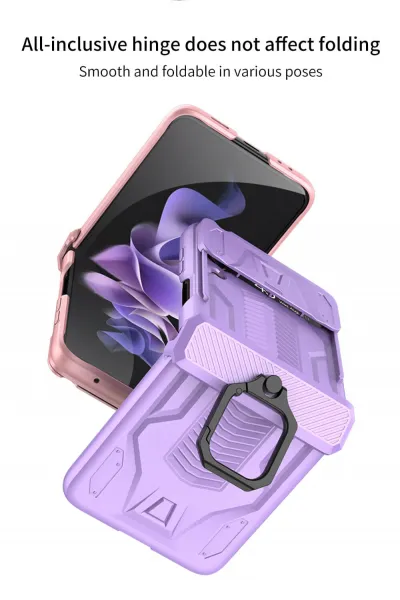 GKK CAMSHIELD Ochranný kryt pre Samsung Galaxy Z Flip 3 5G fialový