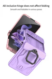 GKK CAMSHIELD Ochranný kryt pre Samsung Galaxy Z Flip 3 5G fialový