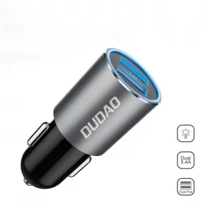DUDAO R5s Nabíjačka do auta 2x USB 3.4A šedé