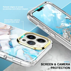 DUAL ART Odolný kryt pre Apple iPhone 13 Pro Max LIGHT BLUE MARBLE