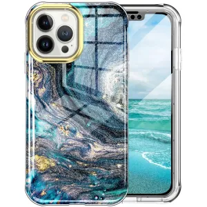 DUAL ART Odolný kryt pre Apple iPhone 13 Pro Max DARK BLUE MARBLE