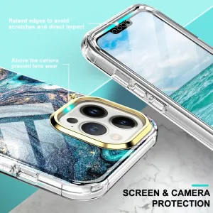 DUAL ART Odolný kryt pre Apple iPhone 13 Pro Max DARK BLUE MARBLE