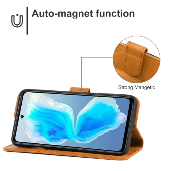 SMOOTH Peňaženkové puzdro Tecno Camon 18 hnedé