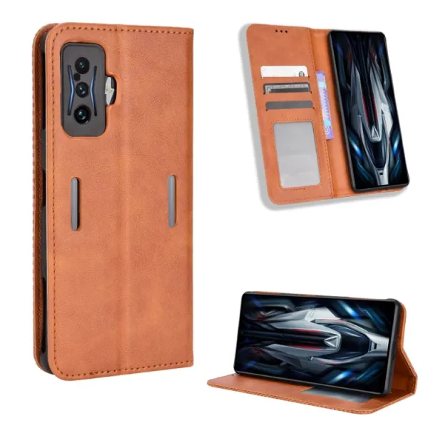 BUSINESS Peňaženkový kryt pre Xiaomi Poco F4 GT hnedý