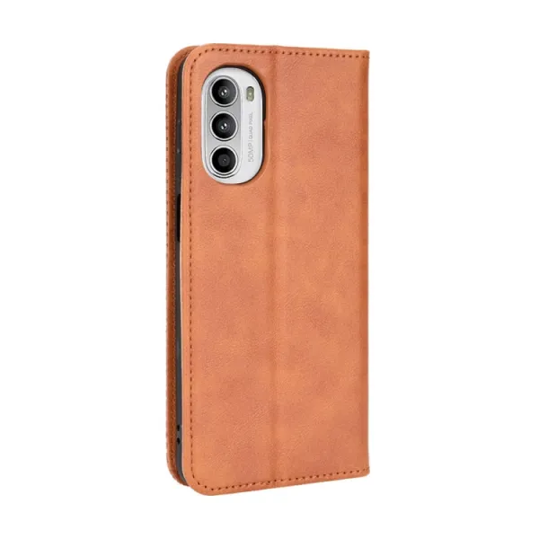 BUSINESS Peňaženkový kryt pre Motorola Moto G52 hnedý