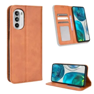 BUSINESS Peňaženkový kryt pre Motorola Moto G52 hnedý