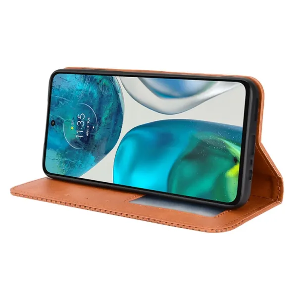 BUSINESS Peňaženkový kryt pre Motorola Moto G52 hnedý