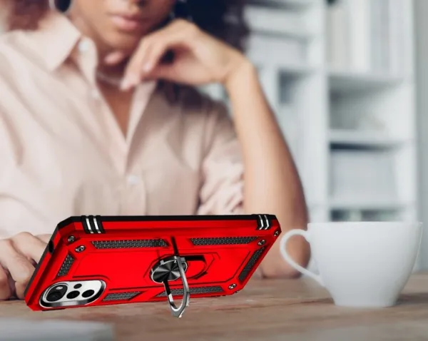RING Ochranný obal pre Motorola Moto G22 červený