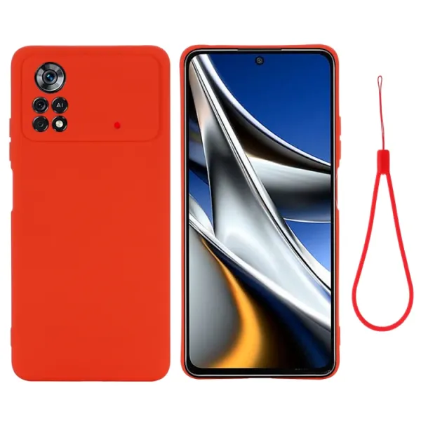 RUBBER Gumený kryt Xiaomi Poco X4 Pro 5G červený