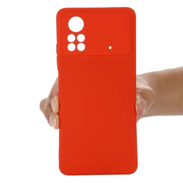 RUBBER Gumený kryt Xiaomi Poco X4 Pro 5G červený
