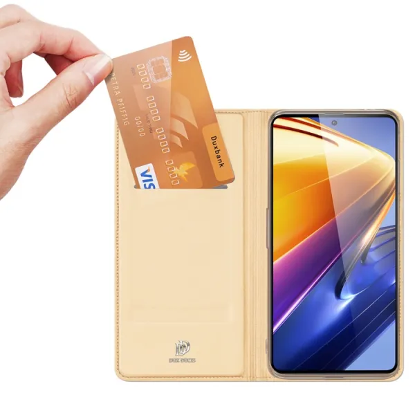 DUX Peňaženkový kryt Xiaomi Poco F4 GT zlatý