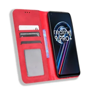BUSINESS Peňaženkový kryt pre Realme 9 Pro / Realme 9 5G červený