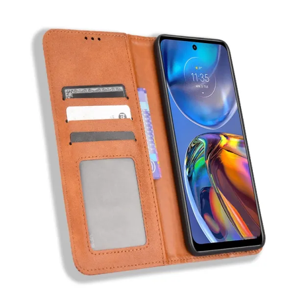 BUSINESS Peňaženkový kryt pre Motorola Moto E32 / E32s hnedý