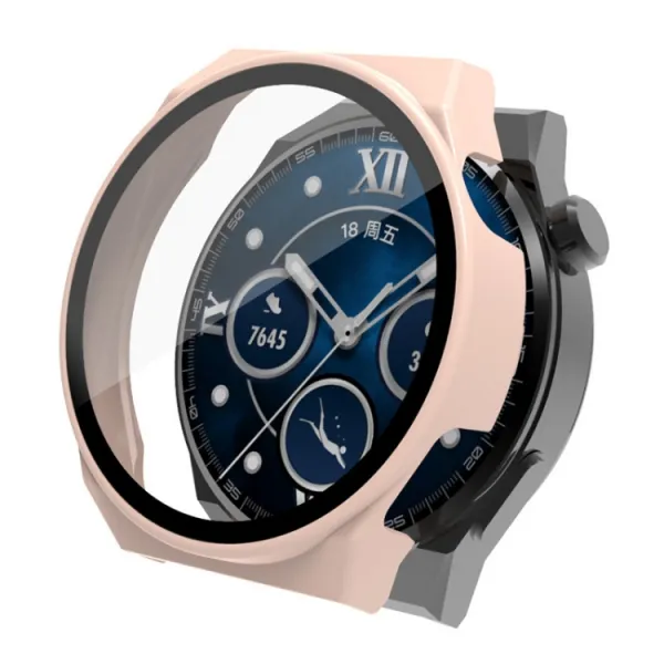 Plastový kryt s ochranným sklom pre Huawei Watch GT 3 Pro 46mm ružový