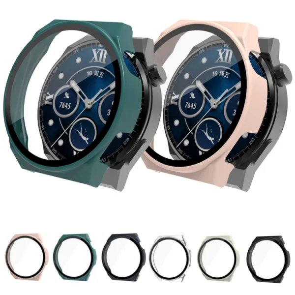 Plastový kryt s ochranným sklom pre Huawei Watch GT 3 Pro 46mm ružový