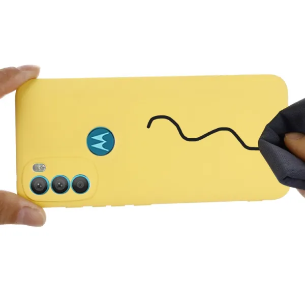 RUBBER Ochranný kryt Motorola Moto G71 5G žltý