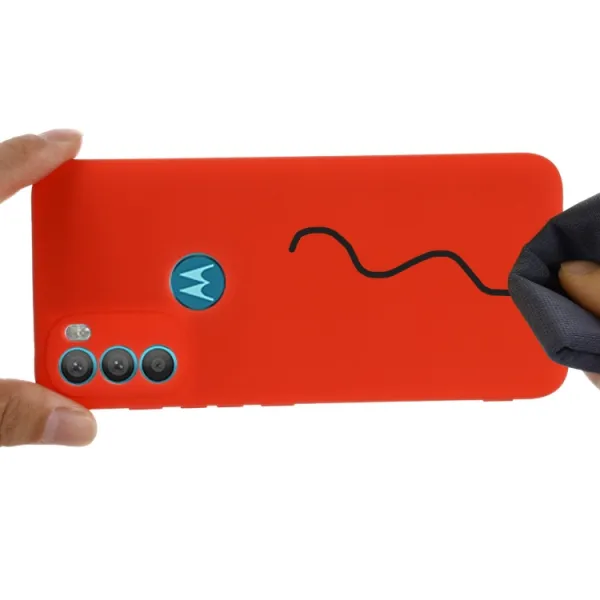 RUBBER Ochranný kryt Motorola Moto G71 5G červený