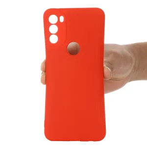 RUBBER Ochranný kryt Motorola Moto G71 5G červený