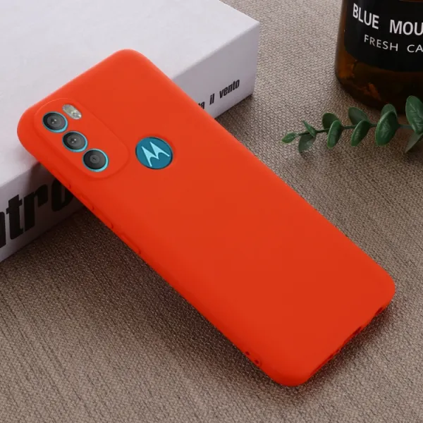 RUBBER Ochranný kryt Motorola Moto G71 5G červený