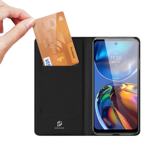 DUX Peňaženkový kryt Motorola Moto E32 / E32s čierny