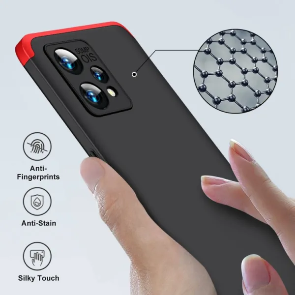 360° Ochranný kryt Realme 9 Pro+ / Realme 9 čierny-červený