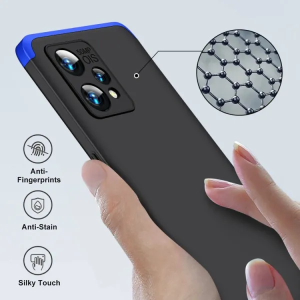360° Ochranný kryt Realme 9 Pro+ / Realme 9 čierny-modrý