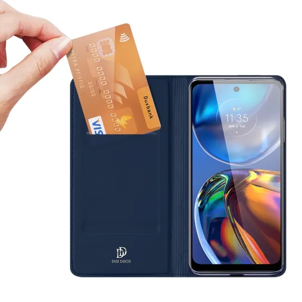 DUX Peňaženkový kryt Motorola Moto E32 / E32s modrý