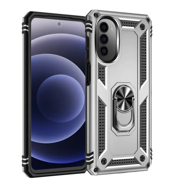 RING Ochranný obal pre Motorola Moto G52 strieborný