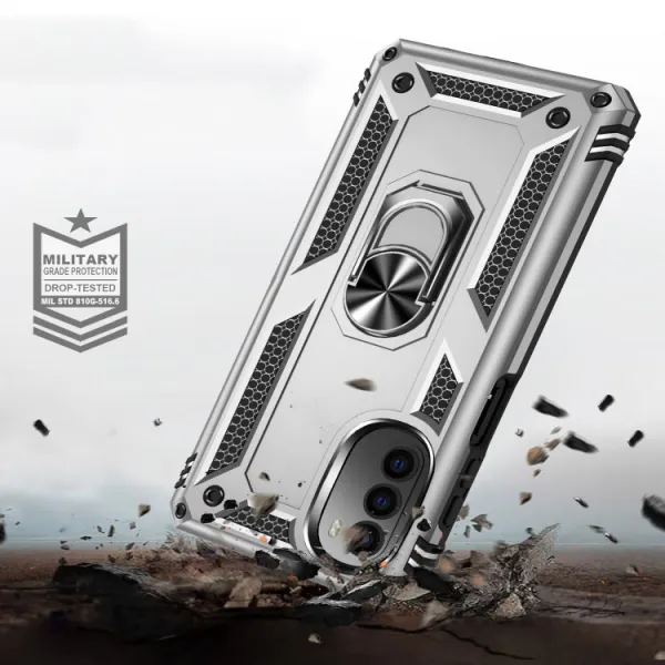 RING Ochranný obal pre Motorola Moto G52 strieborný