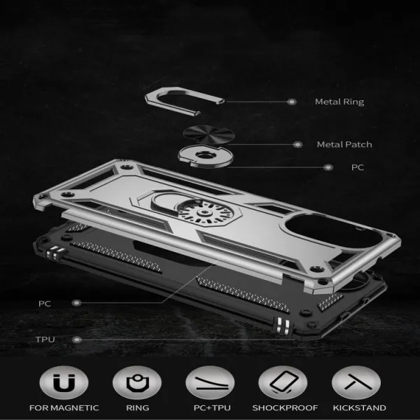 RING Ochranný obal pre Motorola Moto G52 strieborný
