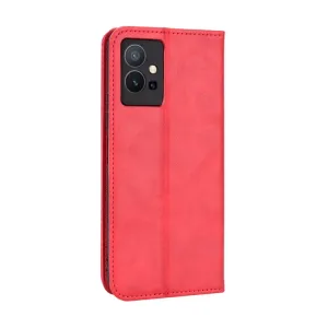 BUSINESS Peňaženkový kryt pre Vivo Y55 5G červený