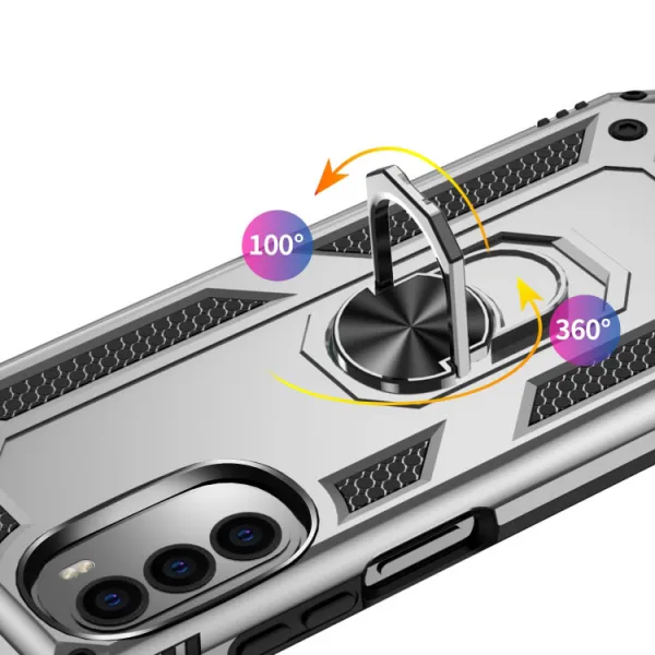 RING Ochranný obal pre Motorola Moto G52 strieborný