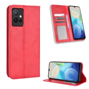 BUSINESS Peňaženkový kryt pre Vivo Y55 5G červený