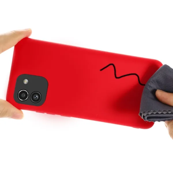 RUBBER Ochranný kryt Samsung Galaxy A03 červený