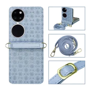 EMBOSSED Kryt s remienkom Huawei P50 Pocket modrý