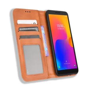 BUSINESS Peňaženkový kryt pre Alcatel 1B 2022 hnedý