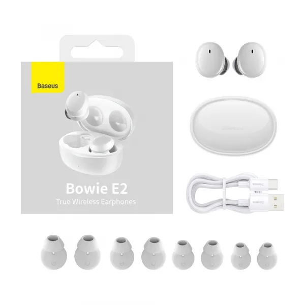 BASEUS BOWIE E2 Bezdrôtové slúchadlá biele