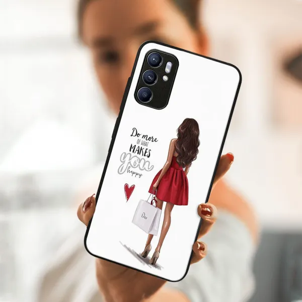 MY ART Silikónový obal Oppo Reno6 5G RED DRESS (137)
