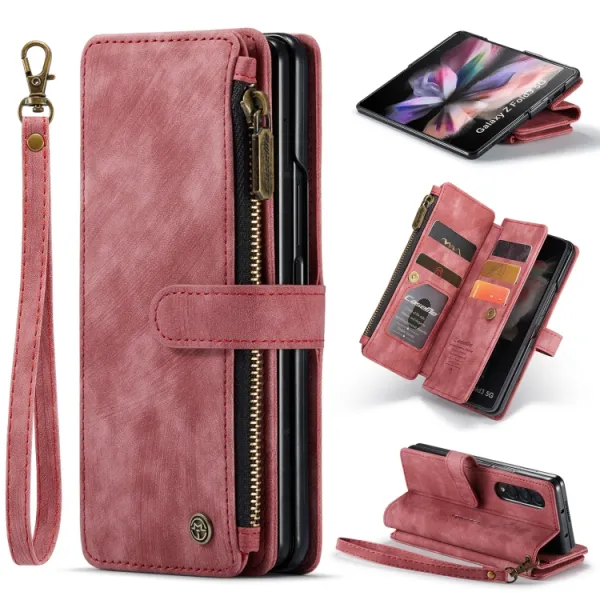 WALLET Ochranný kryt s peňaženkou 2v1 pre Samsung Galaxy Z Fold 3 5G červený
