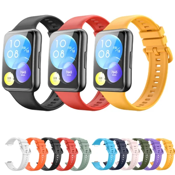 BUTTERFLY Silikónový remienok Huawei Watch Fit 2 oranžový